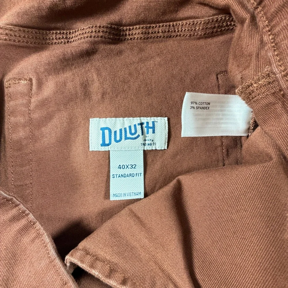 Duluth Trading Co Flex Fire Hose Mens Brown Red Clay Work Pants 40x32